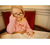 Picture of a girl with glasses